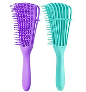 2pack Detangling Brush for Afro America Hair Textured 3a -4c Kinky Wavy Curly Coil Wet Dry Oil Thick Long Hair Knots Detangler Easy to Clean