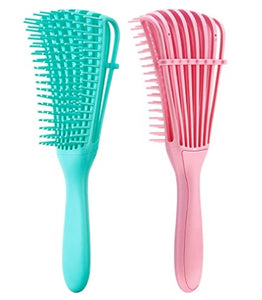 2pack Detangling Brush for Afro America Hair Textured 3a -4c Kinky Wavy Curly Coil Wet Dry Oil Thick Long Hair Knots Detangler Easy to Clean