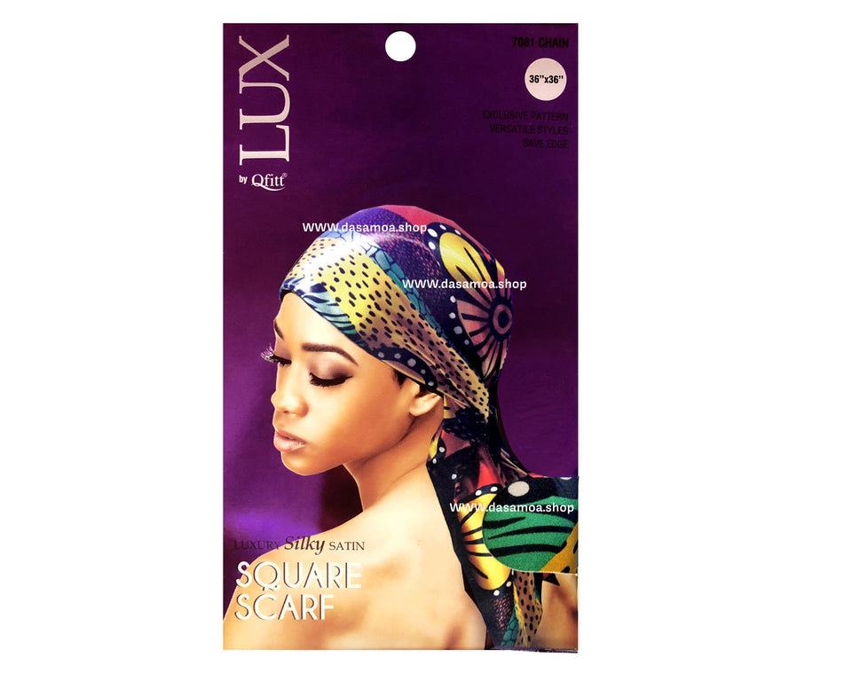 LUX by Qfitt  LUXURY SILKY SATIN SQUARE SCARF 36"x36" #7081