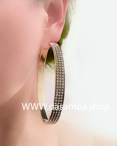 Oversized Rhinestone Hoop Earrings  Gold Hoop Earrings  Big Hoop Earrings  Rhinestone Hoops  Statement Earrings  Large Hoop Earrings Gold Silver