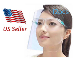12PCS Face Shields Set with Replaceable Anti Fog Shields Glasses for Man and Women to Protect Eyes and Face School