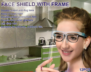 12PCS Face Shields Set with Replaceable Anti Fog Shields Glasses for Man and Women to Protect Eyes and Face School